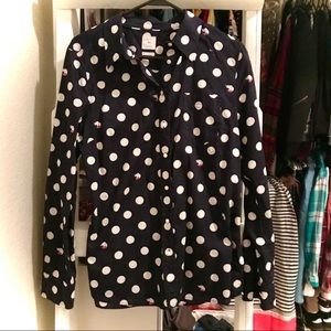 Long sleeve GAP fox and polka dot button down